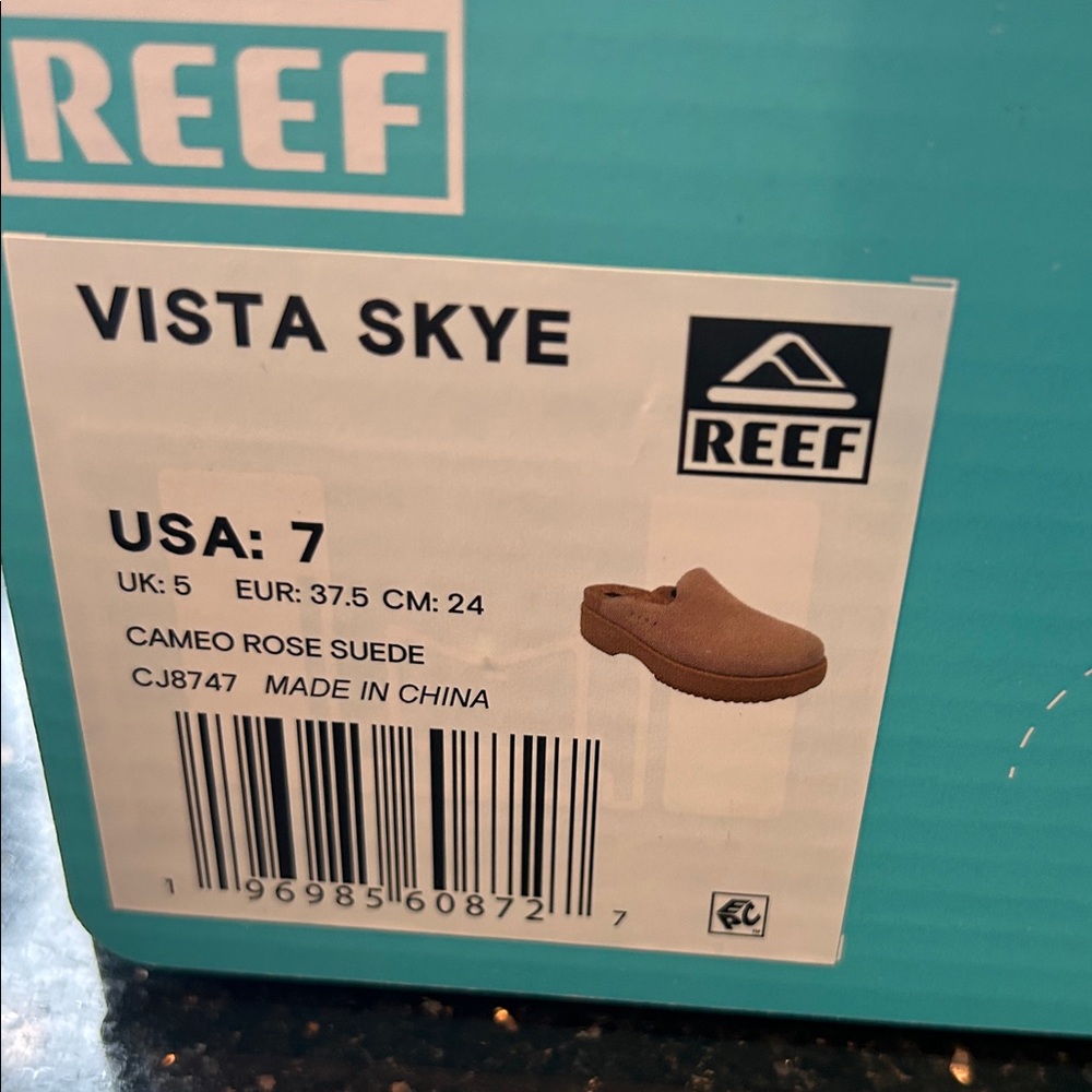 Reef Vista Skye Suede Mule in Blush Pink and Tan - Picture 2 of 6